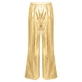 thumbnail image 1 of vastwit Boys Girls 70s Hippie Disco Dancewear Metallic Bell Bottoms Loose Fit High Waist Flare Pants Gold 16, 1 of 5
