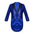 thumbnail image 1 of vastwit Boys Sequin Tailcoat Classic Fit Tuxedo Suit Jacket Dinner Party Show Swallow-Tailed Coat Blue 6, 1 of 6