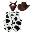 thumbnail image 1 of vastwit Cowboy Costume Kids Cowgirl Cosplay Outfits Cow Print Vest with Bandanna and Hat Set for Coffee 12, 1 of 6