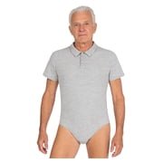 vastwit Elderly Men Incontinence Bodysuit One Piece Pajamas Rompers Adaptive Clothing for Adult Seniors Special Needs Grey M