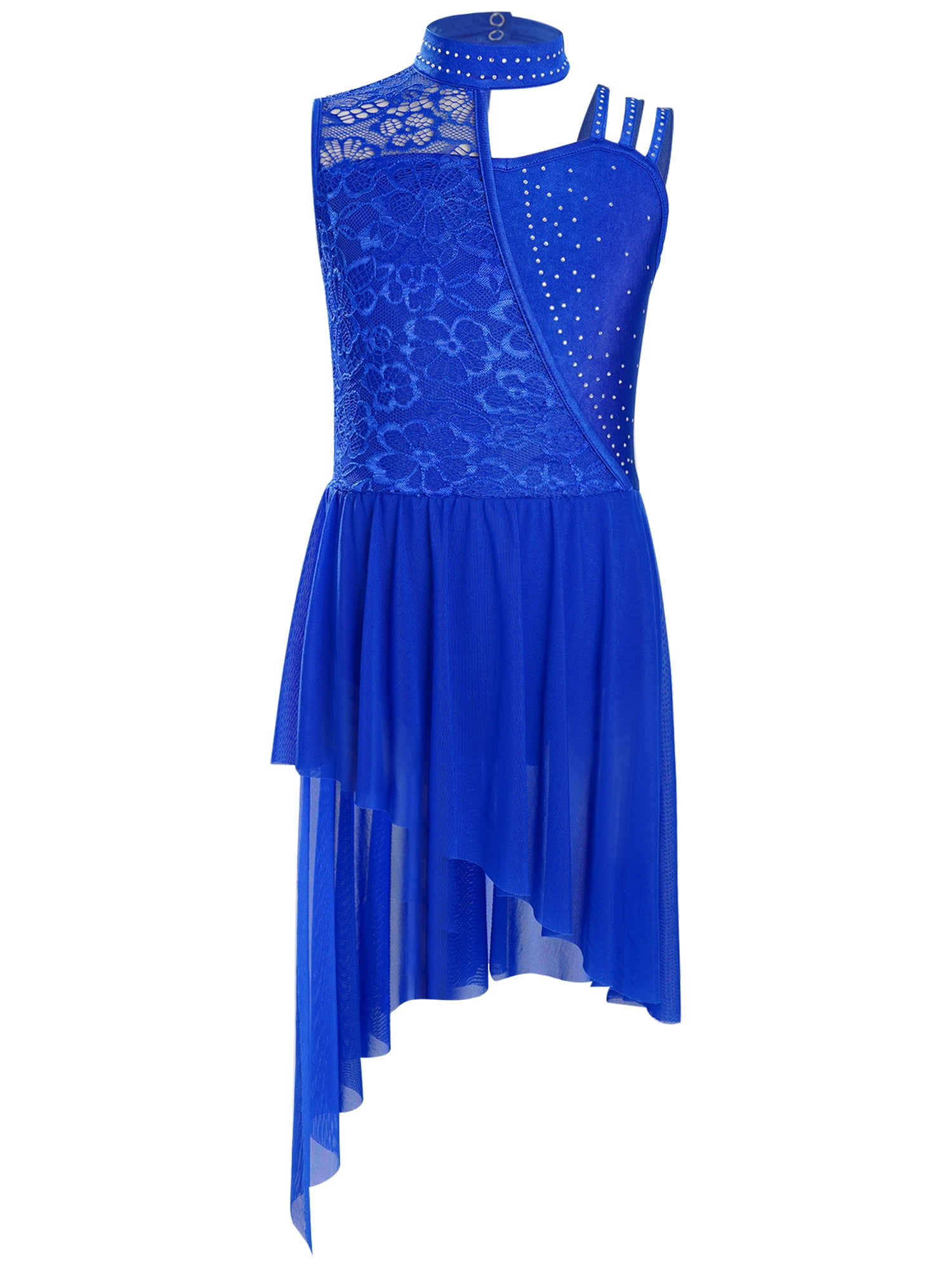 vastwit Figure Skating Dress for Girls Sleeveless Floral Lace ...