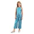 thumbnail image 1 of vastwit Flower Girl Pageant Sequin Jumpsuit Halter Sleeveless High Waist Wide Leg Long Romper Pants Sky Blue 6, 1 of 7