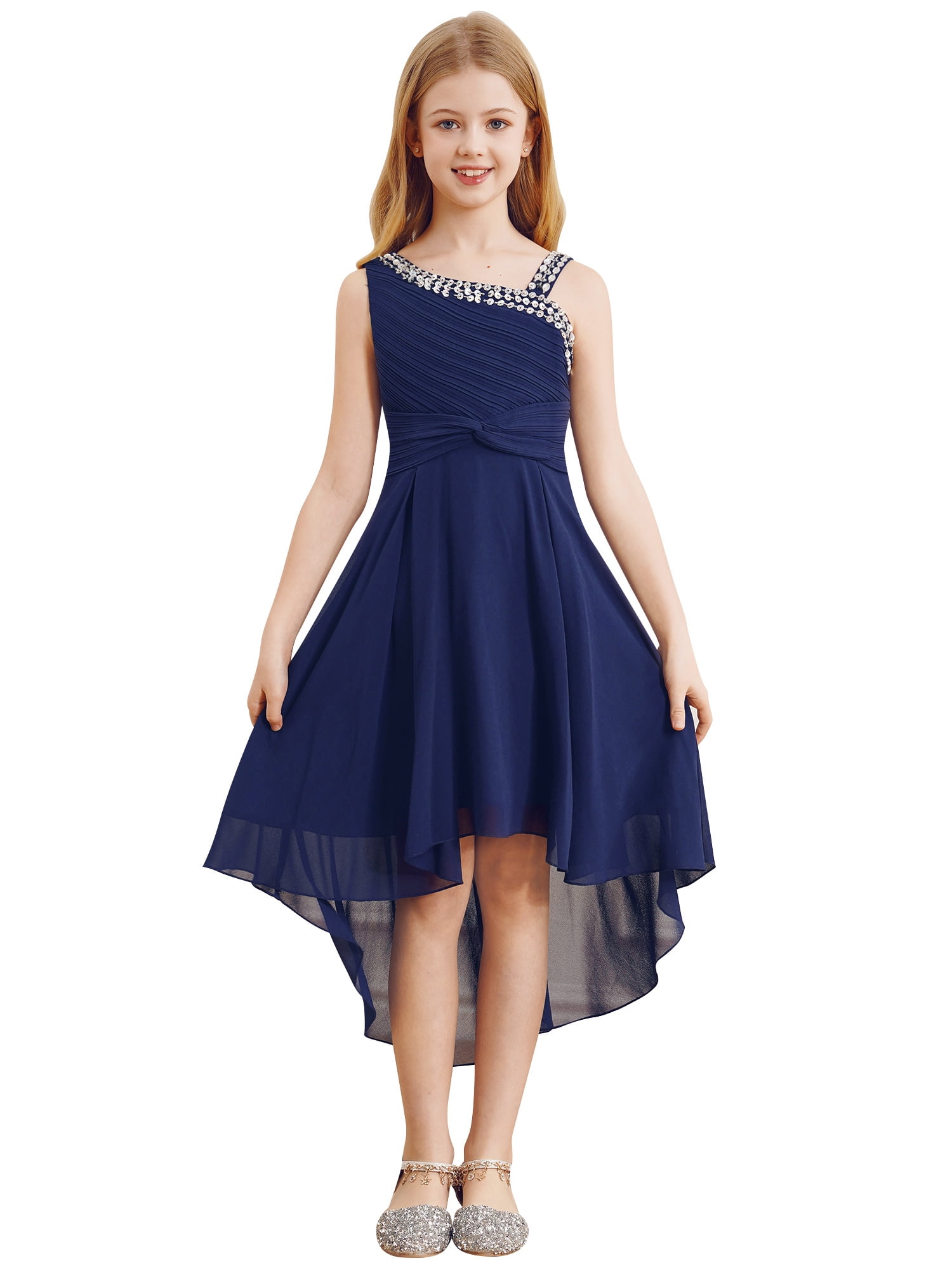 blue dress high low Light Blue Strapless High Low Prom Dress, Blue Lace Layered Formal Eve main image 1