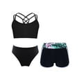 thumbnail image 1 of vastwit Girls 3 Piece Bathing Suit Summer Seaside Beachwear Rash Guard Swimsuit Bikini Tankini Set Black 8, 1 of 6