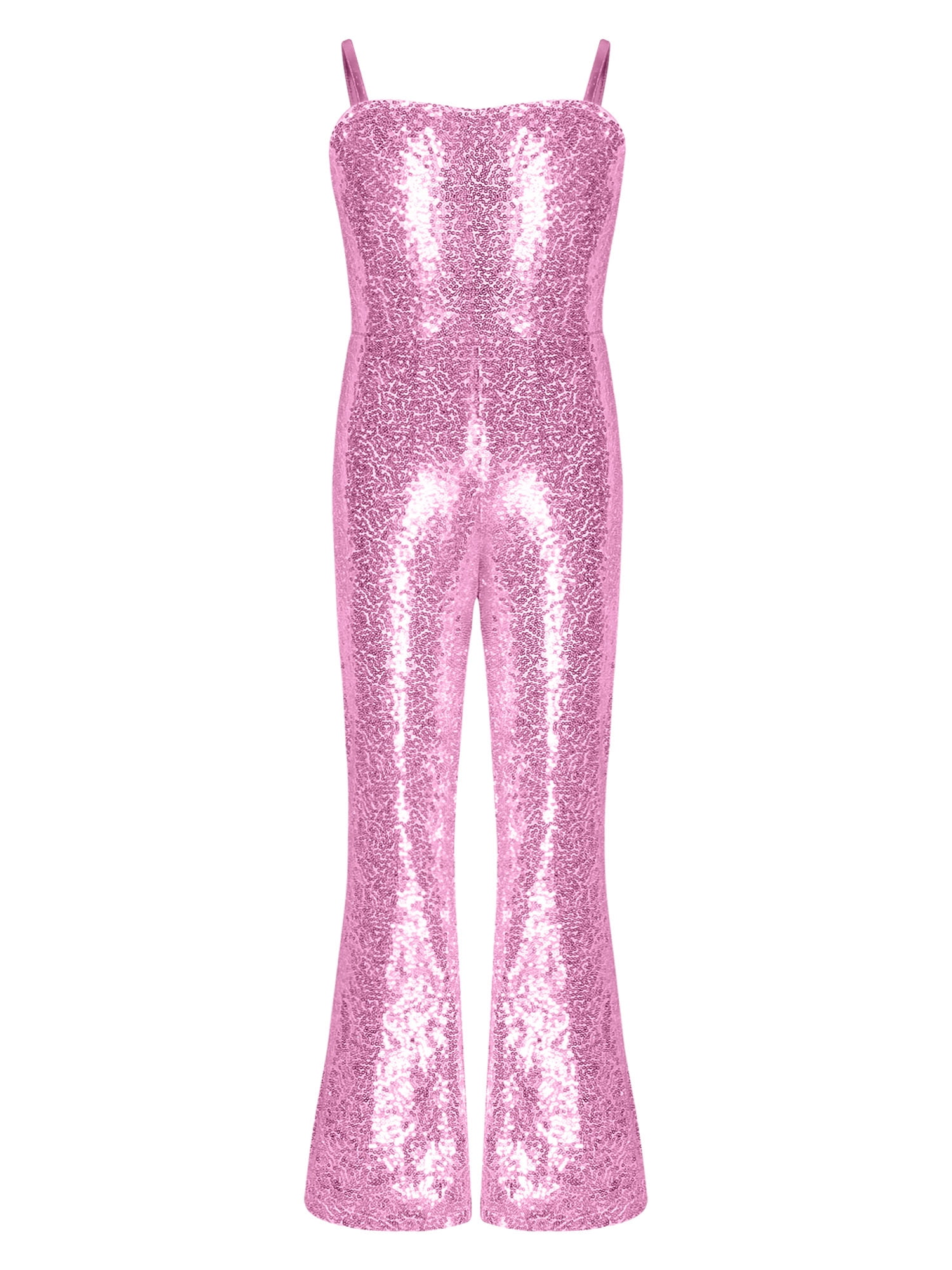 vastwit Girls 70s 80s Hippie Disco Costume Sequins One Piece Unitard Dancewear Bell Bottom Jumpsuit Hot Pink 10 Walmart Business Supplies