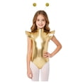 thumbnail image 1 of vastwit Girls Astronaut Leotard Metallic Alien Outfits Outer Space Fighter Bodysuit with Hair Hoop Gold 16, 1 of 7