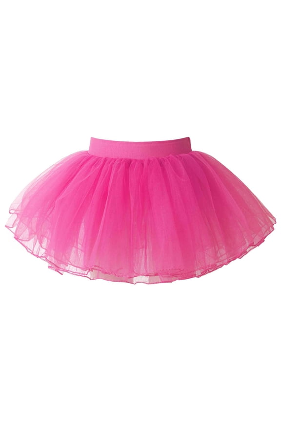 Girls Ballet Ballet Dance Tutu Skirts Crinoline Slip Petticoat Birthday Dress Up Underskirt Hot Pink S