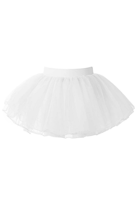 Girls Ballet Ballet Dance Tutu Skirts Crinoline Slip Petticoat Birthday Dress Up Underskirt White L