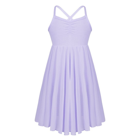 vastwit Girls Chiffon Ballet Dancer Dress Spaghetti Straps Gymnastics Skater Tulle Leotard Lavender S