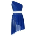 thumbnail image 1 of vastwit Girls Contemporary Modern Lyrical Costumes Outfit Ballet Leotard Skirt+One Shoulder Crop Top Blue 6, 1 of 5