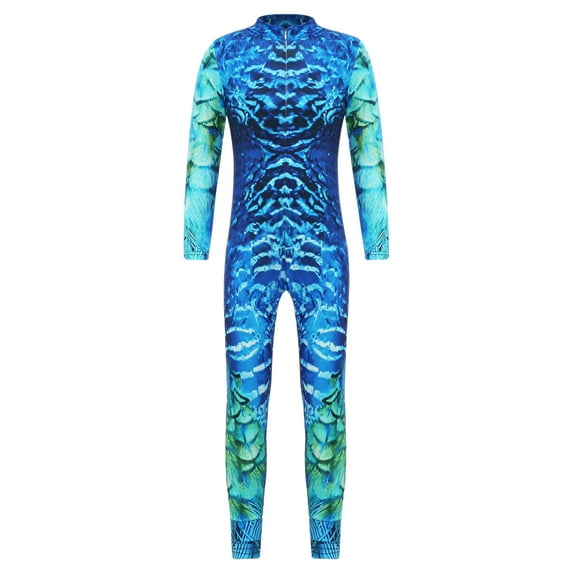 vastwit Girls Gymnastic Leotard One Piece Full Cover Unitard Athletic Bodysuit Dancewear Blue 125-130/S