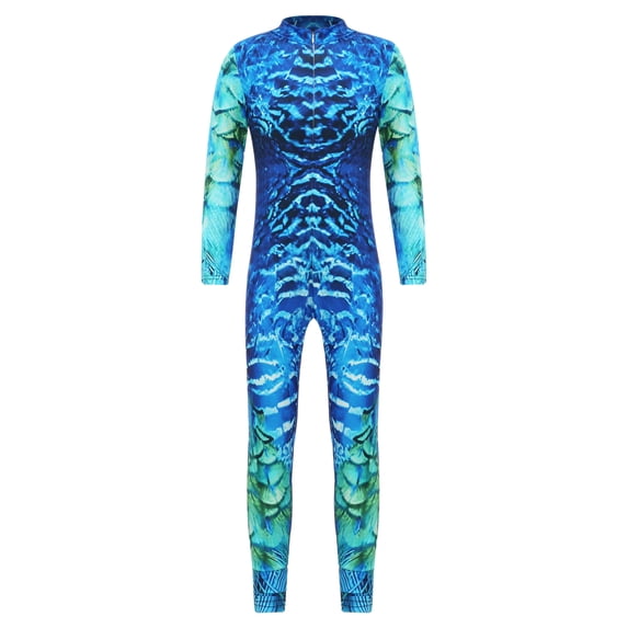 vastwit Girls Gymnastic Leotard One Piece Full Cover Unitard Athletic Bodysuit Dancewear Blue 145-150/L