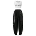 thumbnail image 1 of vastwit Girls Hip Hop Clothes 2 Piece Outfits Crop Tops Chain Pocket Jogger Pants Set Jazz Street Ivory 6, 1 of 7