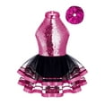 thumbnail image 1 of vastwit Girls Sequin Ballet Tutu Dress Sparkly Sleeveless Jazz Dance Leotards Costume+Headwear Set Rose 16, 1 of 5