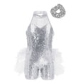 thumbnail image 1 of vastwit Girls Sequins Ballet Dance Letoards Jazz Latin Modern Ballroom Performance Costumes White 8, 1 of 7