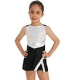 thumbnail image 1 of vastwit Girls Shiny Sequins Dance Dress with Shorts Tennis Golf Set Workout Gym Training Sportswear Black 12, 1 of 7