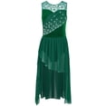 thumbnail image 1 of vastwit Girls Sleeveless Lyrical Dance Dress Lace High Low Skirt Leotard Ballet Modern Contemporary Dancewear Green 16, 1 of 5