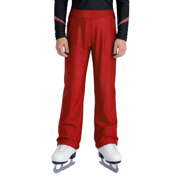 vastwit Kids Boys Figure Skating Pants Sports Dance Trousers Athletic Sweatpants for Training & Practice Red 6