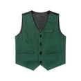thumbnail image 1 of vastwit Kids Boys Formal Suit Vest Classic Fit V-Neck Single Breasted Dress Waistcoat Dark Green-B 12, 1 of 7
