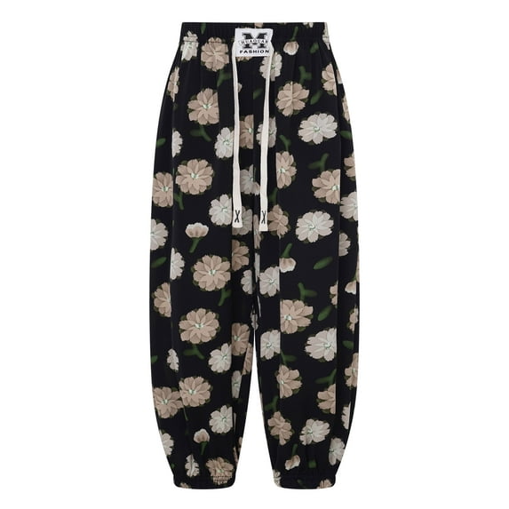 vastwit Kids Boys Girls Bohemian Beach Trousers Casual Printed Harem Bloomer Cotton Linen Pants Type G 120