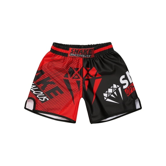 vastwit Kids Boys Muay Thai Shorts Boxing Kickboxing MMA Training Trunk Satin Fight BJJ Grappling Type C M/160