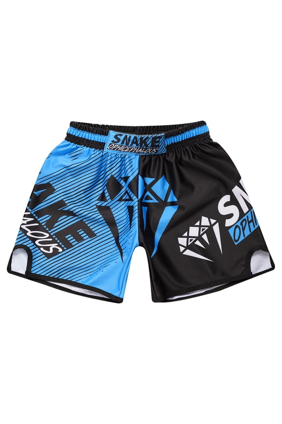 Kids Boys Muay Thai Shorts Boxing Kickboxing MMA Training Trunk Satin Fight BJJ Grappling Type F L/110