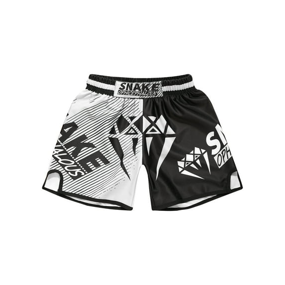 vastwit Kids Boys Muay Thai Shorts Boxing Kickboxing MMA Training Trunk Satin Fight BJJ Grappling Type G M/160