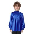 thumbnail image 1 of vastwit Kids Boys Praise Dance Shirt Satin Pullover Top Long Sleeve Church Liturgical Worship Dancewear Royal Blue 16, 1 of 7