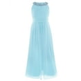 thumbnail image 1 of vastwit Kids Flower Girl Party Dress Ruffle Chiffon Long Dress Bridesmaid Wedding Pageant Gown Sky Blue 16, 1 of 5