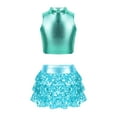 thumbnail image 1 of vastwit Kids Girls Ballet Dance Sets Sequins Tank Crop Top+Skirt Latin Jazz Dance Clothes Outfits Lake Blue 10, 1 of 5