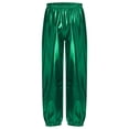 thumbnail image 1 of vastwit Kids Girls Boys Metallic Shiny Jogger Pants Jazz Street Hip Hop Dance Pants Loose Harem Trousers Green 120, 1 of 5