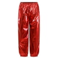 thumbnail image 1 of vastwit Kids Girls Boys Metallic Shiny Jogger Pants Jazz Street Hip Hop Dance Pants Loose Harem Trousers Red 180, 1 of 5