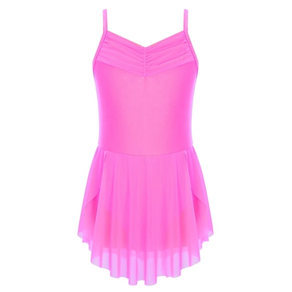 vastwit Kids Girls Camisole Tutu Dress Sleeveless Basic Ballet Dance Leotard Gymnastics Dancewear Ballerina Outfit Hot Pink 10