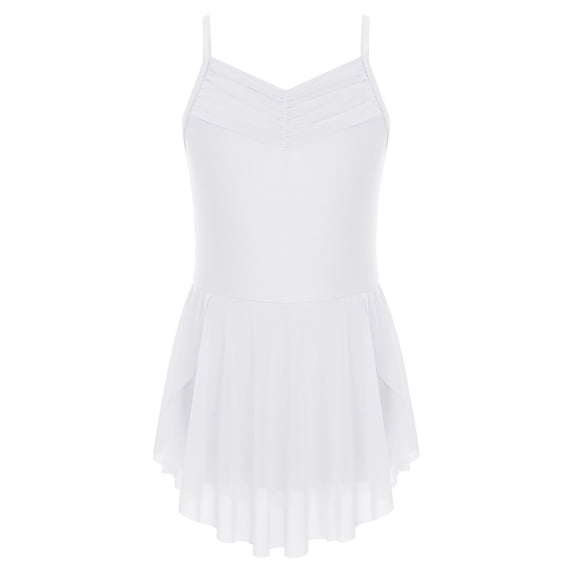 vastwit Kids Girls Camisole Tutu Dress Sleeveless Basic Ballet Dance Leotard Gymnastics Dancewear Ballerina Outfit White 16