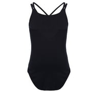 vastwit Kids Girls Dance Leotard Crisscross Back Ballet Gymnastics Bodysuit Activewear Black 8-10