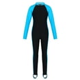 thumbnail image 1 of vastwit Kids Girls Full Body Swimsuit Rash Guard Wetsuit Long Sleeves Zipper Stirrups Foot Swimwear Lake Blue 7-8, 1 of 7
