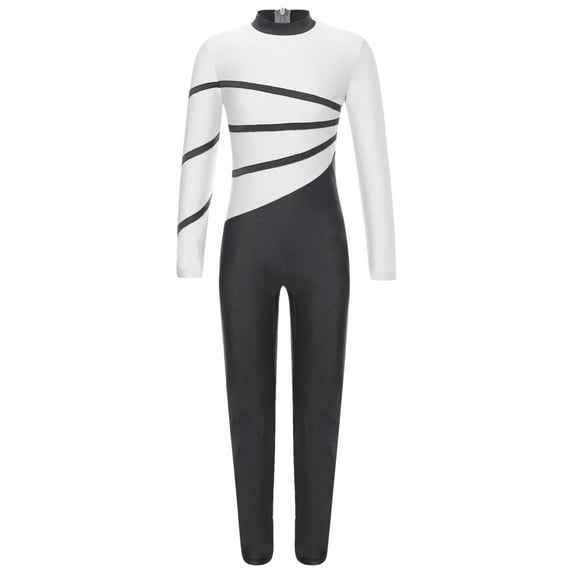 vastwit Kids Girls Gymnastic Jumpsuit Full Body Ballet Yoga Dance Bodysuit Unitrad Athletic Sports White 14