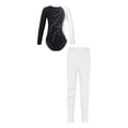 thumbnail image 1 of vastwit Kids Girls Gymnastics Ballet Dance Leotard Long Sleeve Dancewear Bodysuit Skating Jumpsuit White-A 14, 1 of 5