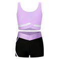 thumbnail image 1 of vastwit Kids Girls Gymnastics Outfit Tracksuit Training Tank Tops Dance Bra and Yoga Shorts Ballet Light Purple 12, 1 of 7