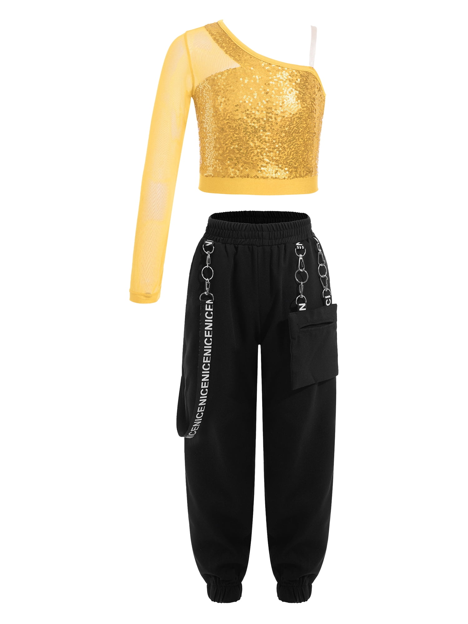 vastwit Kids Girls Hip Hop Jazz Dance Costumes Sequins Sheer vastwit Kids Girls Hip Hop Jazz Dance Costumes Sequins Sheer