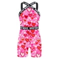 thumbnail image 1 of vastwit Kids Girls One Piece Athletic Swimsuit Criss Cross Bathing Suit Summer Beach Sports Swimwear Pink Hearts 6, 1 of 5