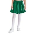 thumbnail image 1 of vastwit Kids Girls Shiny Metallic High Waist Pleated Skirt Athletic Jazz Hip Hop Dance Skater Skort Green L, 1 of 7