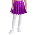 thumbnail image 1 of vastwit Kids Girls Shiny Metallic High Waist Pleated Skirt Athletic Jazz Hip Hop Dance Skater Skort Purple M, 1 of 7