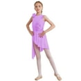 thumbnail image 1 of vastwit Kids Girls Shiny Sequin Ballet Lyrical Dance Dress Ruched Sheer Mesh Overlay Skirted Leotard Light Purple 16, 1 of 7