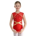 thumbnail image 1 of vastwit Kids Girls Sleeveless Ballet Leotard Mesh Splice Bodysuit Gymnastics Figure Skating Sports Tops Red 6, 1 of 7