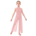 thumbnail image 1 of vastwit Kids Girls Sleeveless Wide Leg Pants Jumpsuit Gymnastic Leotard Dress Ballet Contemporary Lyrical Dance Wear Pink 14, 1 of 5