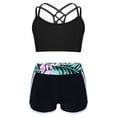 thumbnail image 1 of vastwit Kids Girls Swimsuit Racerback Swimwear Tankini Set Crop Tank Top with Bottoms Set Black 14, 1 of 5
