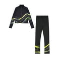 thumbnail image 1 of vastwit Kids Girls Tracksuit Fleece-Lined Long Sleeve Zip Jacket with Leggings Figure Skating Training Suit Fluorescent Yellow 10, 1 of 7