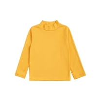 vastwit Little Boys Girls Thermal T-Shirt Top Fleece Lined Underwear Base Layer Undershirts Winter Warm Tee Yellow 120