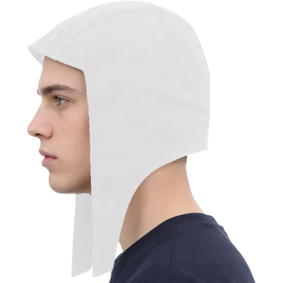 vastwit Medieval Coif Cap Cotton Hats with Ear Flaps Bonnet Lightweight Stretchy Headwear White One Size